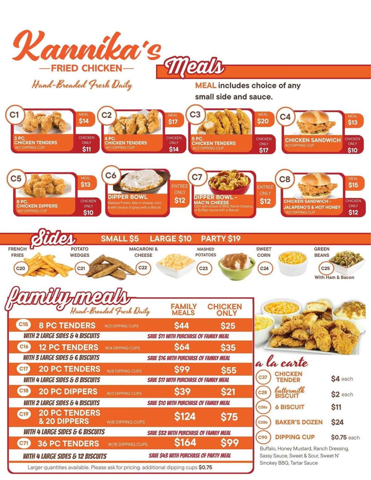 Kannika's Fried Chicken full menu